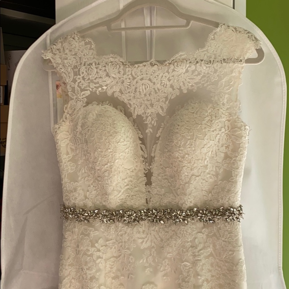 Stunning Rebecca Ingram wedding gown. Champagne.